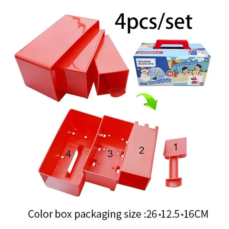 Kids Water Play Beach Toys Sandbox Mold Set Shovel Castle Building Wall Honeycomb Briquette Mold Summer Outdoor Sand Play Game
