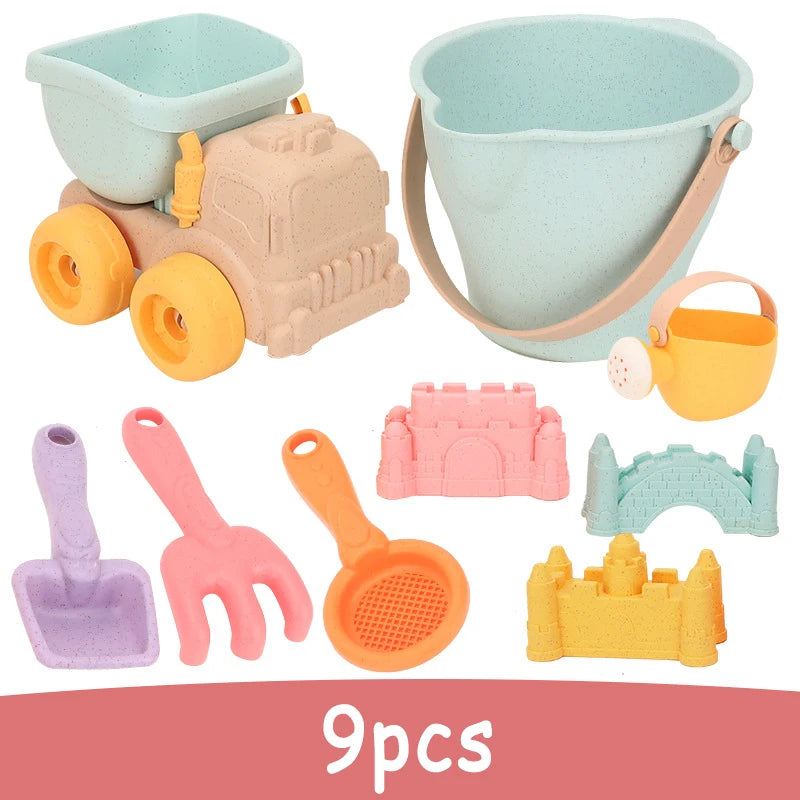 Kid Ice Cream Beach Set Toy Sand Shovel Sandcastle Sandbox Molds Building Kit Summer Fun Outdoor Play Water Sand Travel Toy Gift