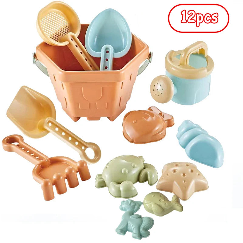 Kid Ice Cream Beach Set Toy Sand Shovel Sandcastle Sandbox Molds Building Kit Summer Fun Outdoor Play Water Sand Travel Toy Gift