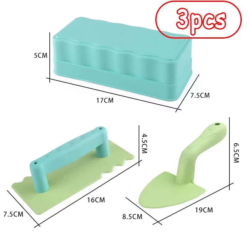 Kid Ice Cream Beach Set Toy Sand Shovel Sandcastle Sandbox Molds Building Kit Summer Fun Outdoor Play Water Sand Travel Toy Gift