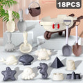 1 Set Portable Beach Sand Play Toys Cartoon Lightweight Beach Play Toys Funny Morandi color Beach Bucket Toys Children