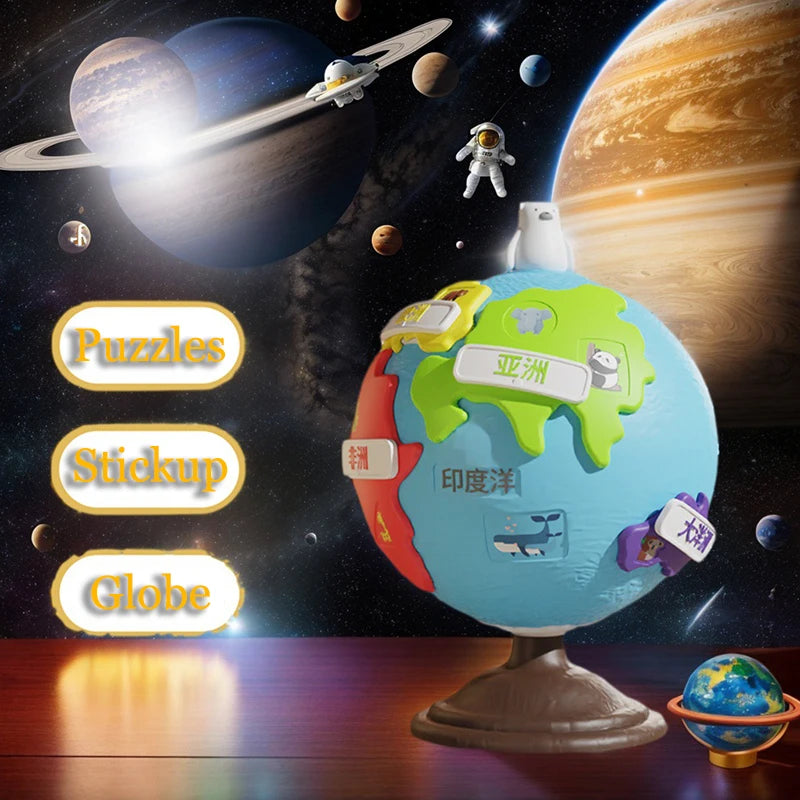 Montessori Globe Piano Music Instruments Educational Toys Storytelling World Animal Puzzles Matching Game Children Learning Toys