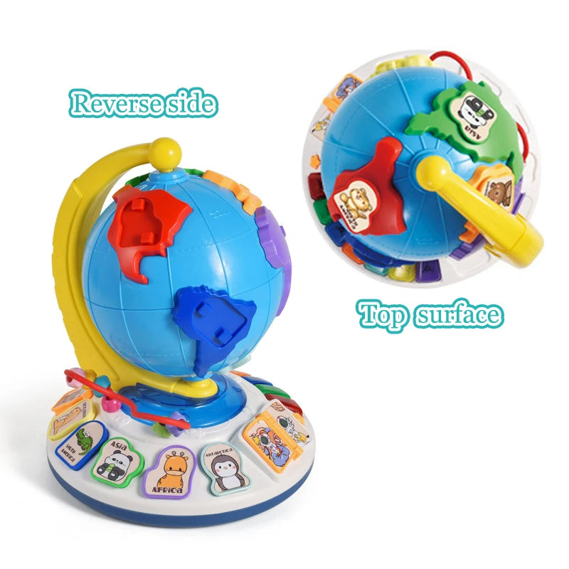 Montessori Globe Piano Music Instruments Educational Toys Storytelling World Animal Puzzles Matching Game Children Learning Toys