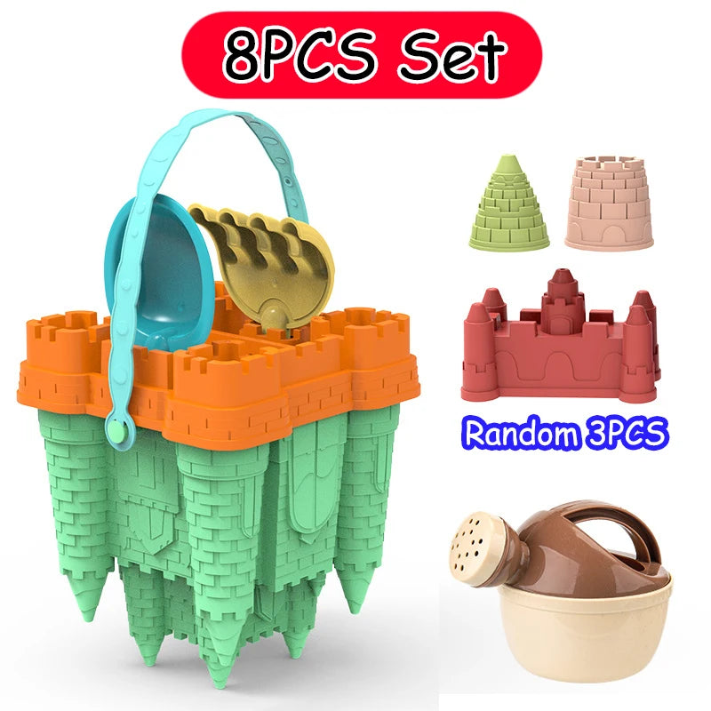 Kids Water Play Beach Toys Sandbox Mold Set Shovel Castle Building Wall Honeycomb Briquette Mold Summer Outdoor Sand Play Game