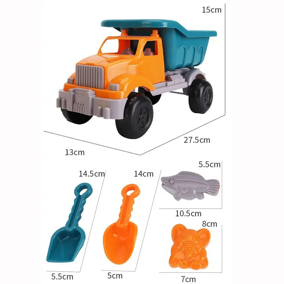 Sand Kit Outdoor Game Parent-Children Interactive Shovel Rake Mold Beach Castle Bucket Sand Toys Set Truck Trolley