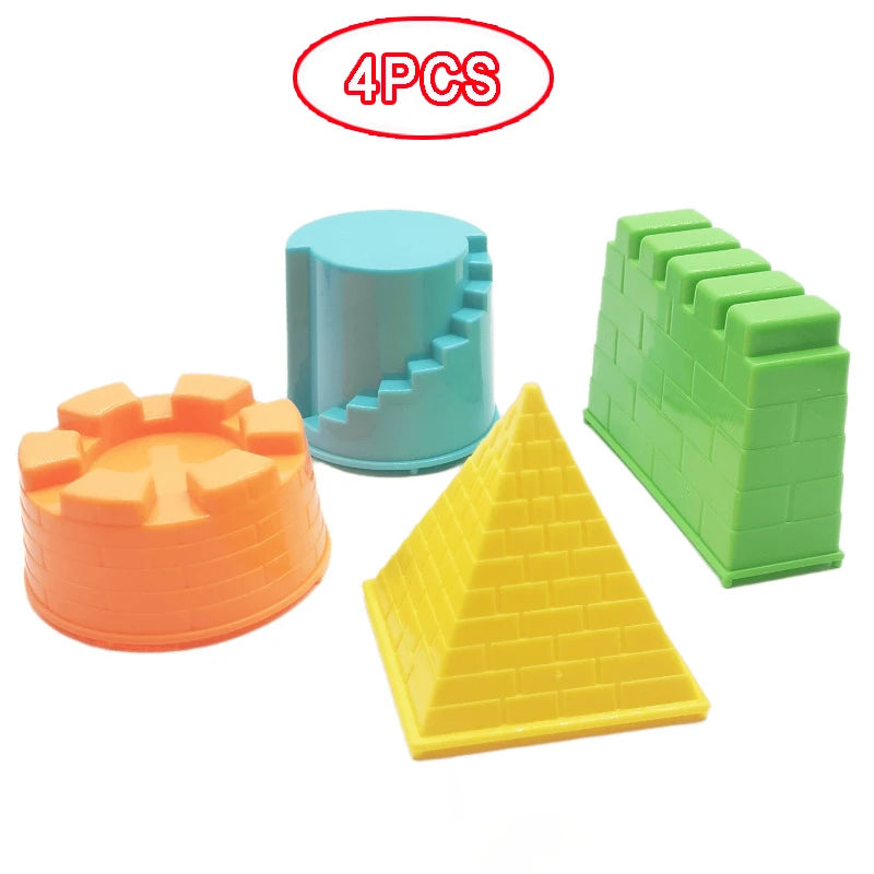 Kids Water Play Beach Toys Sandbox Mold Set Shovel Castle Building Wall Honeycomb Briquette Mold Summer Outdoor Sand Play Game