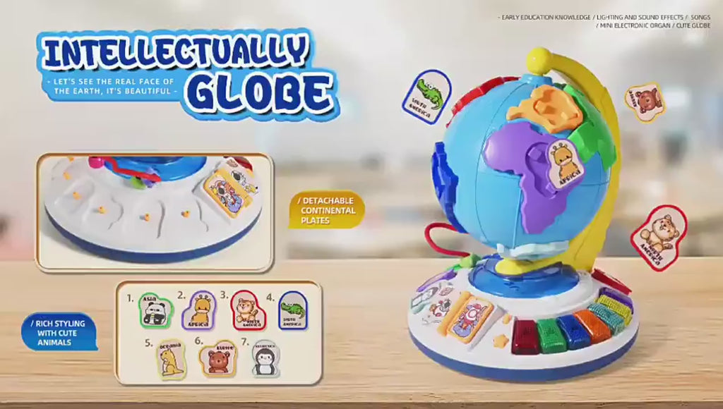 Montessori Globe Piano Music Instruments Educational Toys Storytelling World Animal Puzzles Matching Game Children Learning Toys